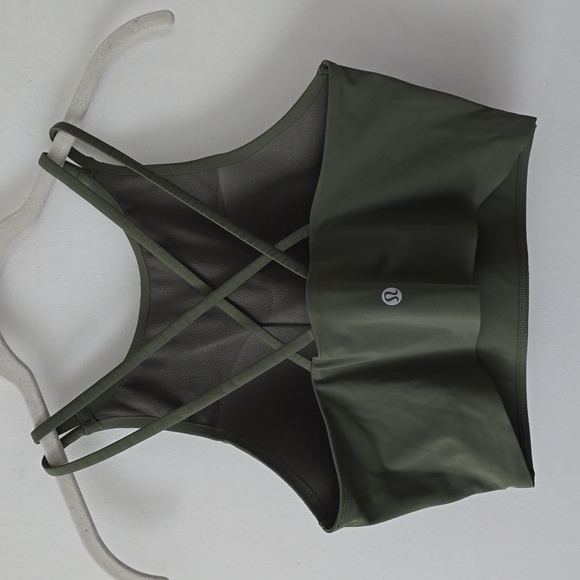 Lululemon Like a Cloud High-Neck Longline Bra Olive - Picture 2 of 6